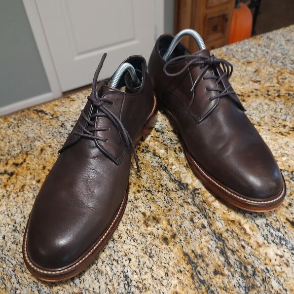 Banana Republic Brown Leather Shoes Size 10M Genuine Italian Leather - Picture 3 of 12
